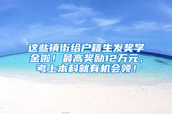 这些镇街给户籍生发奖学金啦！最高奖励12万元，考上本科就有机会领！