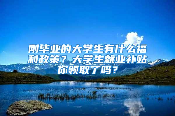 刚毕业的大学生有什么福利政策？大学生就业补贴你领取了吗？