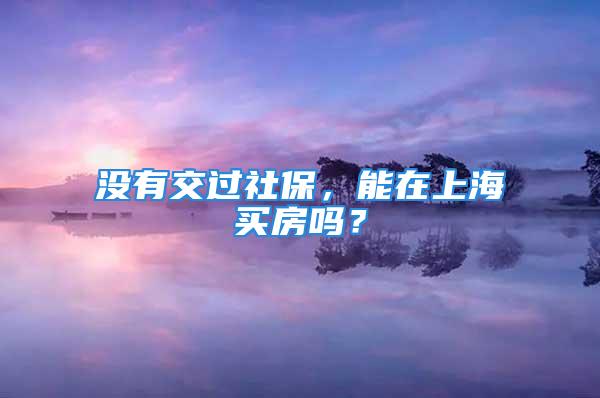 没有交过社保，能在上海买房吗？