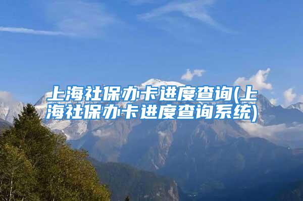 上海社保办卡进度查询(上海社保办卡进度查询系统)