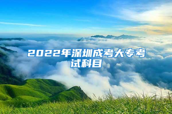 2022年深圳成考大专考试科目