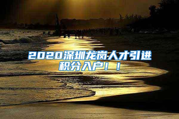 2020深圳龙岗人才引进积分入户！！