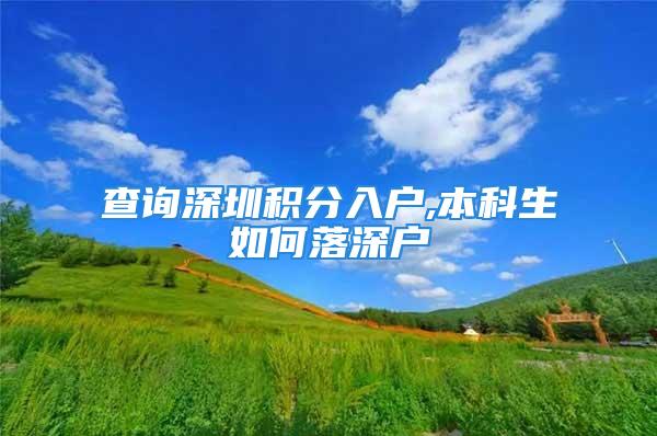 查询深圳积分入户,本科生如何落深户