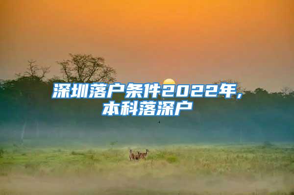 深圳落户条件2022年,本科落深户