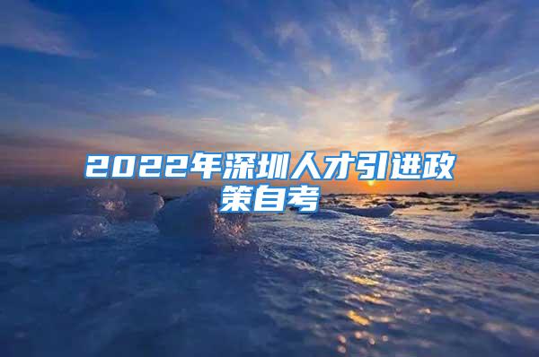 2022年深圳人才引进政策自考