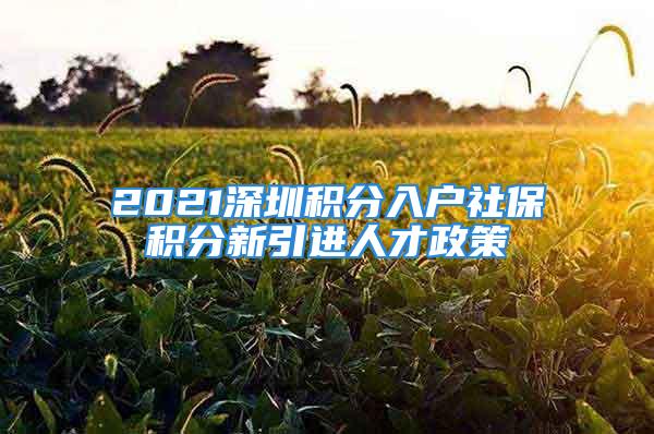 2021深圳积分入户社保积分新引进人才政策