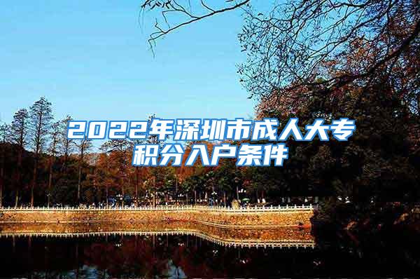 2022年深圳市成人大专积分入户条件