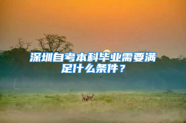 深圳自考本科毕业需要满足什么条件？