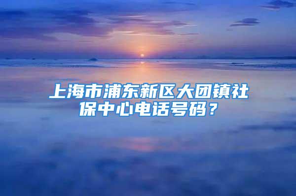 上海市浦东新区大团镇社保中心电话号码？