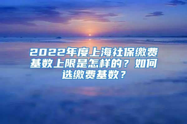 2022年度上海社保缴费基数上限是怎样的？如何选缴费基数？