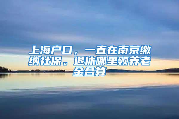 上海户口，一直在南京缴纳社保。退休哪里领养老金合算