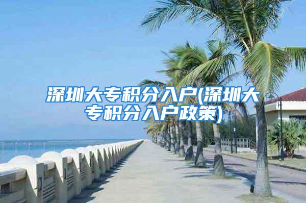 深圳大专积分入户(深圳大专积分入户政策)