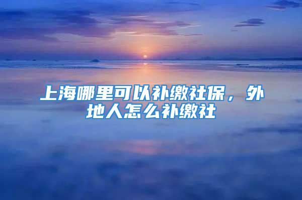 上海哪里可以补缴社保，外地人怎么补缴社