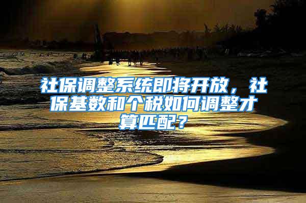 社保调整系统即将开放，社保基数和个税如何调整才算匹配？