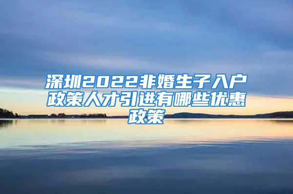 深圳2022非婚生子入户政策人才引进有哪些优惠政策