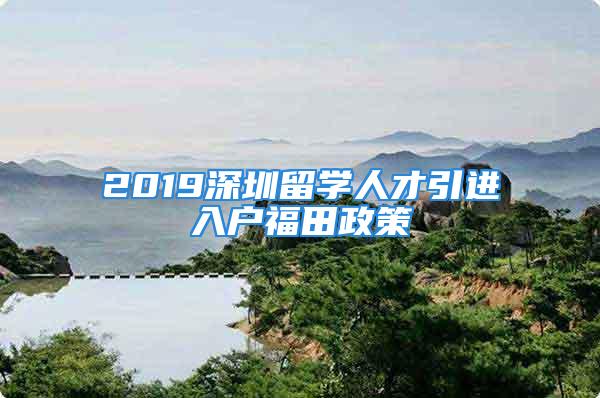 2019深圳留学人才引进入户福田政策