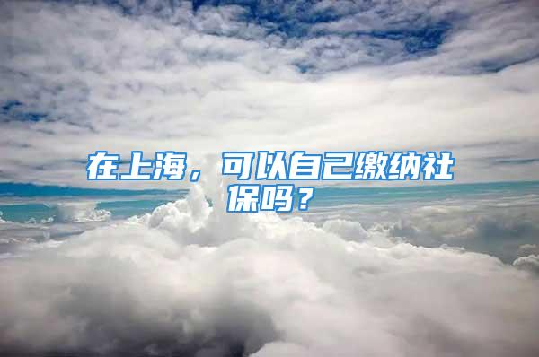 在上海，可以自己缴纳社保吗？