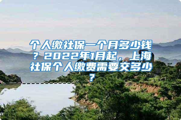 个人缴社保一个月多少钱？2022年1月起，上海社保个人缴费需要交多少？