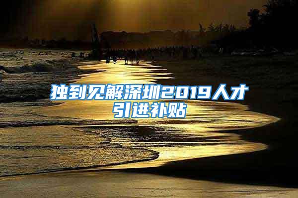 独到见解深圳2019人才引进补贴