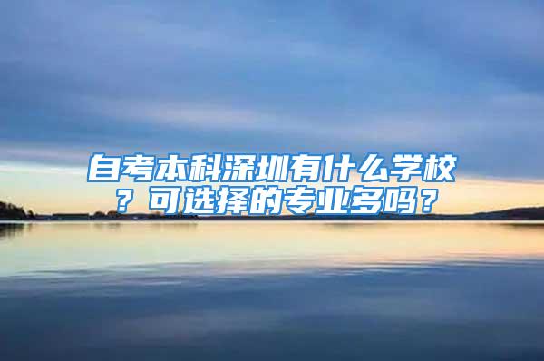 自考本科深圳有什么学校？可选择的专业多吗？