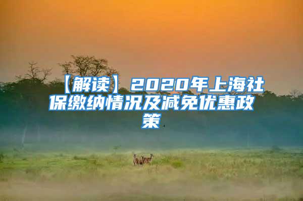 【解读】2020年上海社保缴纳情况及减免优惠政策