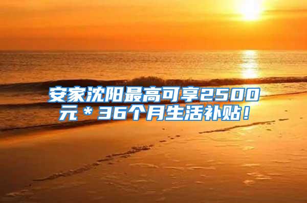 安家沈阳最高可享2500元＊36个月生活补贴！