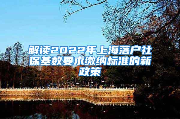 解读2022年上海落户社保基数要求缴纳标准的新政策