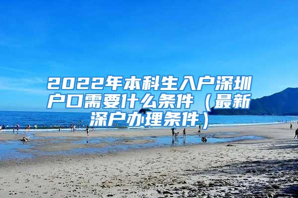 2022年本科生入户深圳户口需要什么条件（最新深户办理条件）