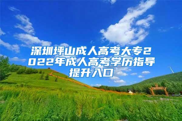 深圳坪山成人高考大专2022年成人高考学历指导提升入口