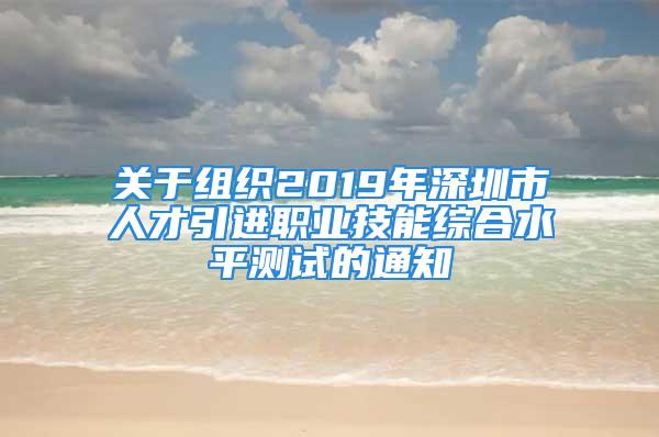 关于组织2019年深圳市人才引进职业技能综合水平测试的通知