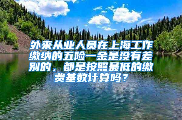 外来从业人员在上海工作缴纳的五险一金是没有差别的，都是按照最低的缴费基数计算吗？