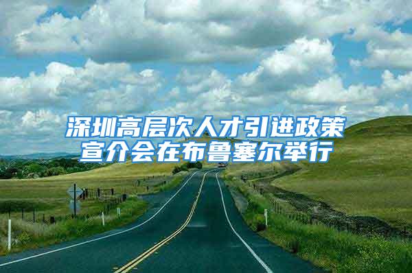 深圳高层次人才引进政策宣介会在布鲁塞尔举行