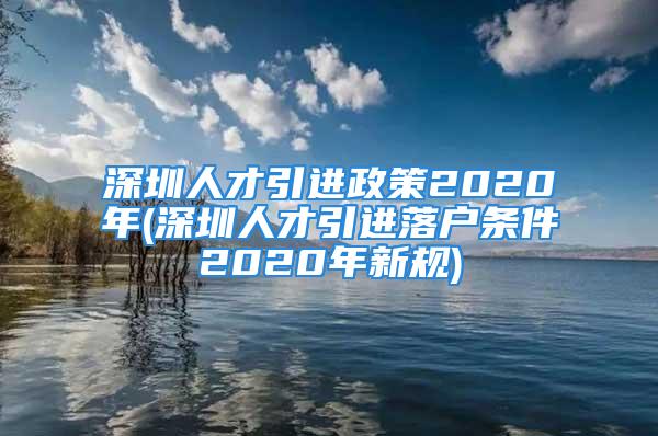 深圳人才引进政策2020年(深圳人才引进落户条件2020年新规)