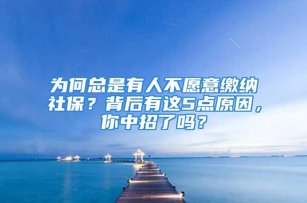 为何总是有人不愿意缴纳社保？背后有这5点原因，你中招了吗？