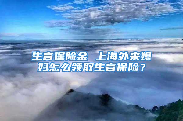 生育保险金 上海外来媳妇怎么领取生育保险？