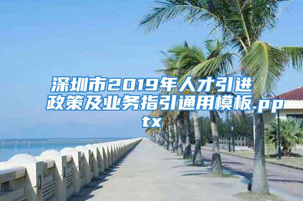 深圳市2019年人才引进政策及业务指引通用模板.pptx