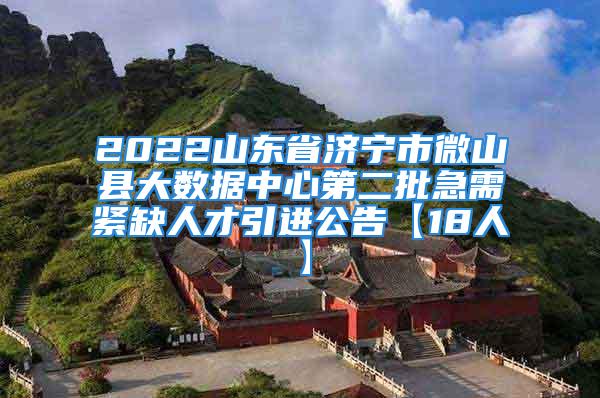 2022山东省济宁市微山县大数据中心第二批急需紧缺人才引进公告【18人】