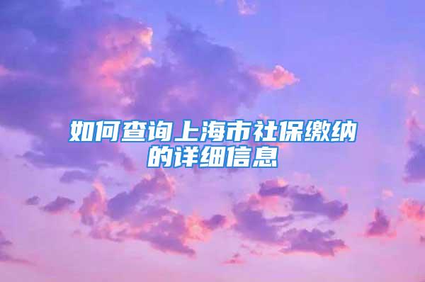 如何查询上海市社保缴纳的详细信息