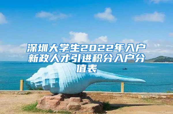 深圳大学生2022年入户新政人才引进积分入户分值表