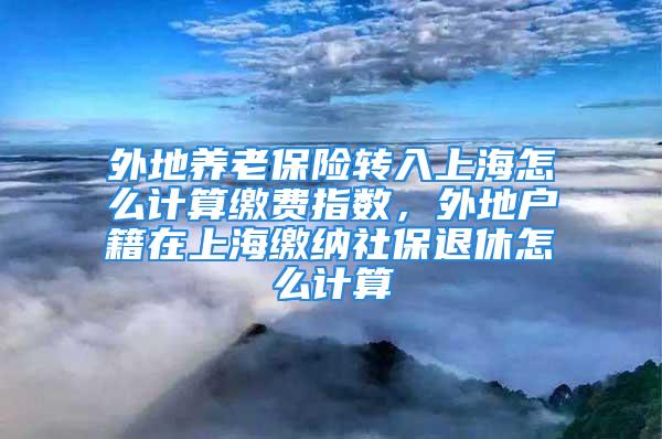 外地养老保险转入上海怎么计算缴费指数，外地户籍在上海缴纳社保退休怎么计算