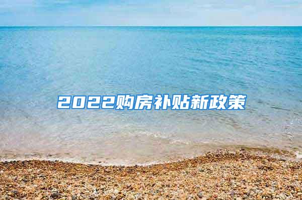 2022购房补贴新政策