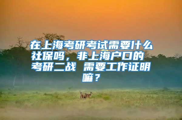 在上海考研考试需要什么社保吗，非上海户口的 考研二战 需要工作证明嘛？