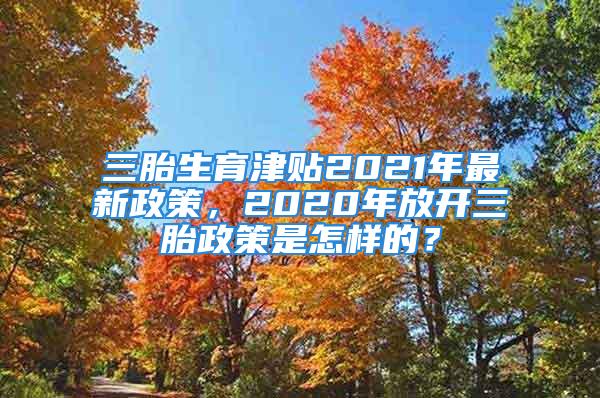 三胎生育津贴2021年最新政策，2020年放开三胎政策是怎样的？