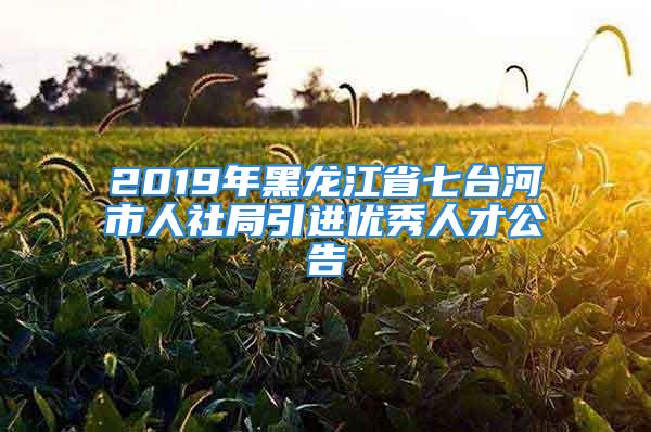 2019年黑龙江省七台河市人社局引进优秀人才公告