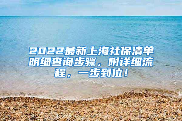 2022最新上海社保清单明细查询步骤，附详细流程，一步到位！