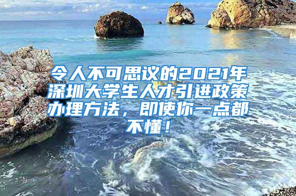 令人不可思议的2021年深圳大学生人才引进政策办理方法，即使你一点都不懂！