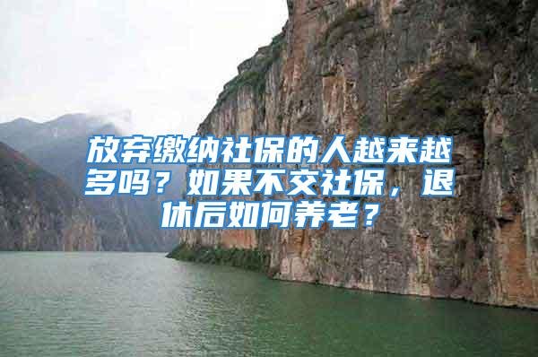 放弃缴纳社保的人越来越多吗？如果不交社保，退休后如何养老？