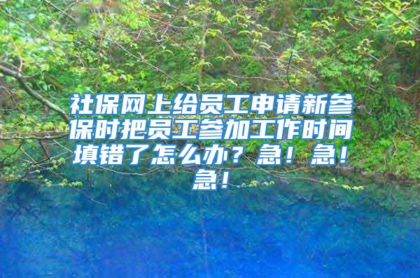 社保网上给员工申请新参保时把员工参加工作时间填错了怎么办？急！急！急！