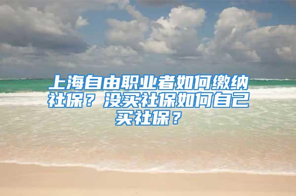 上海自由职业者如何缴纳社保？没买社保如何自己买社保？