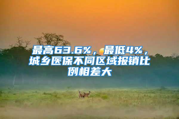 最高63.6%，最低4%，城乡医保不同区域报销比例相差大